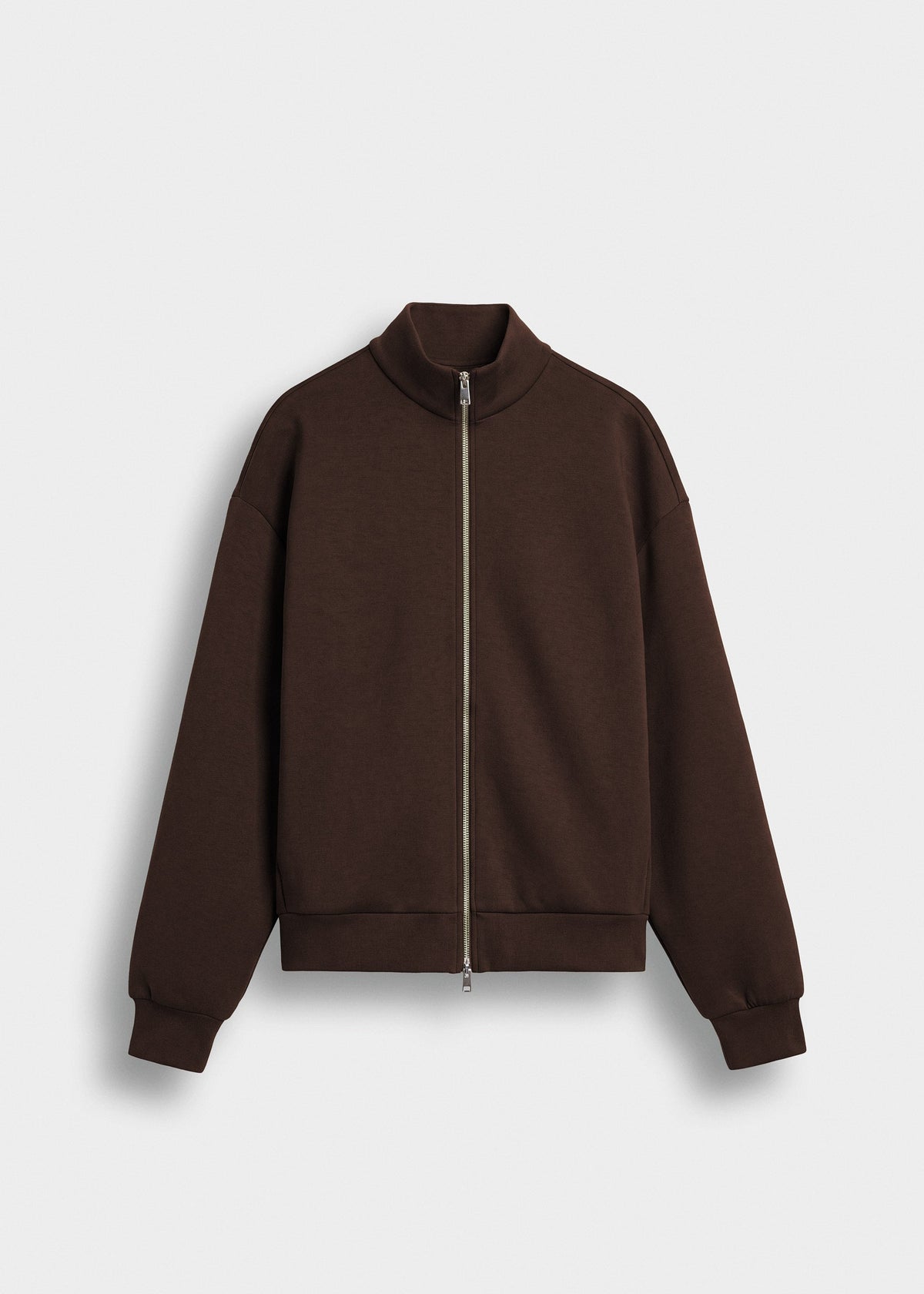 Sudadera Scuba Cuello Alto Óscar en chocolate, vista delantera