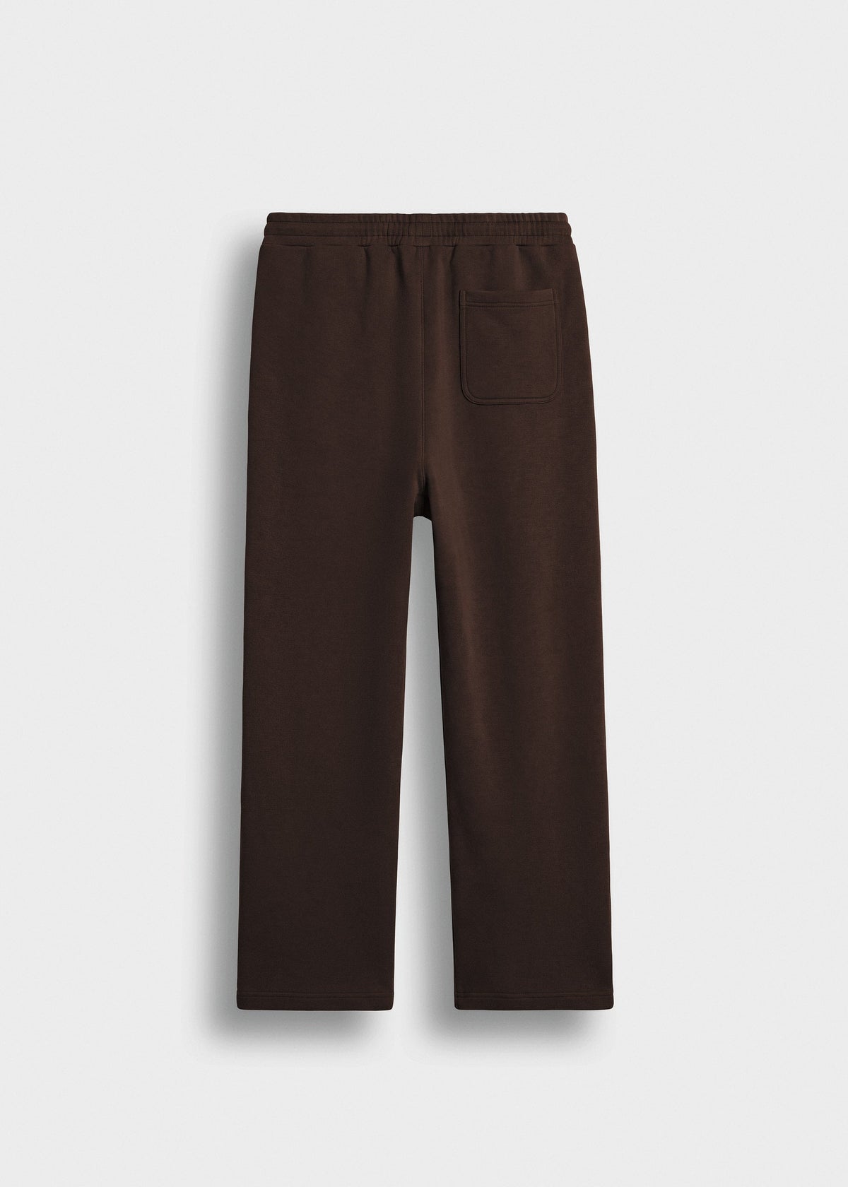 Pantalón Scuba Pierna Ancha Víctor en chocolate, vista trasera