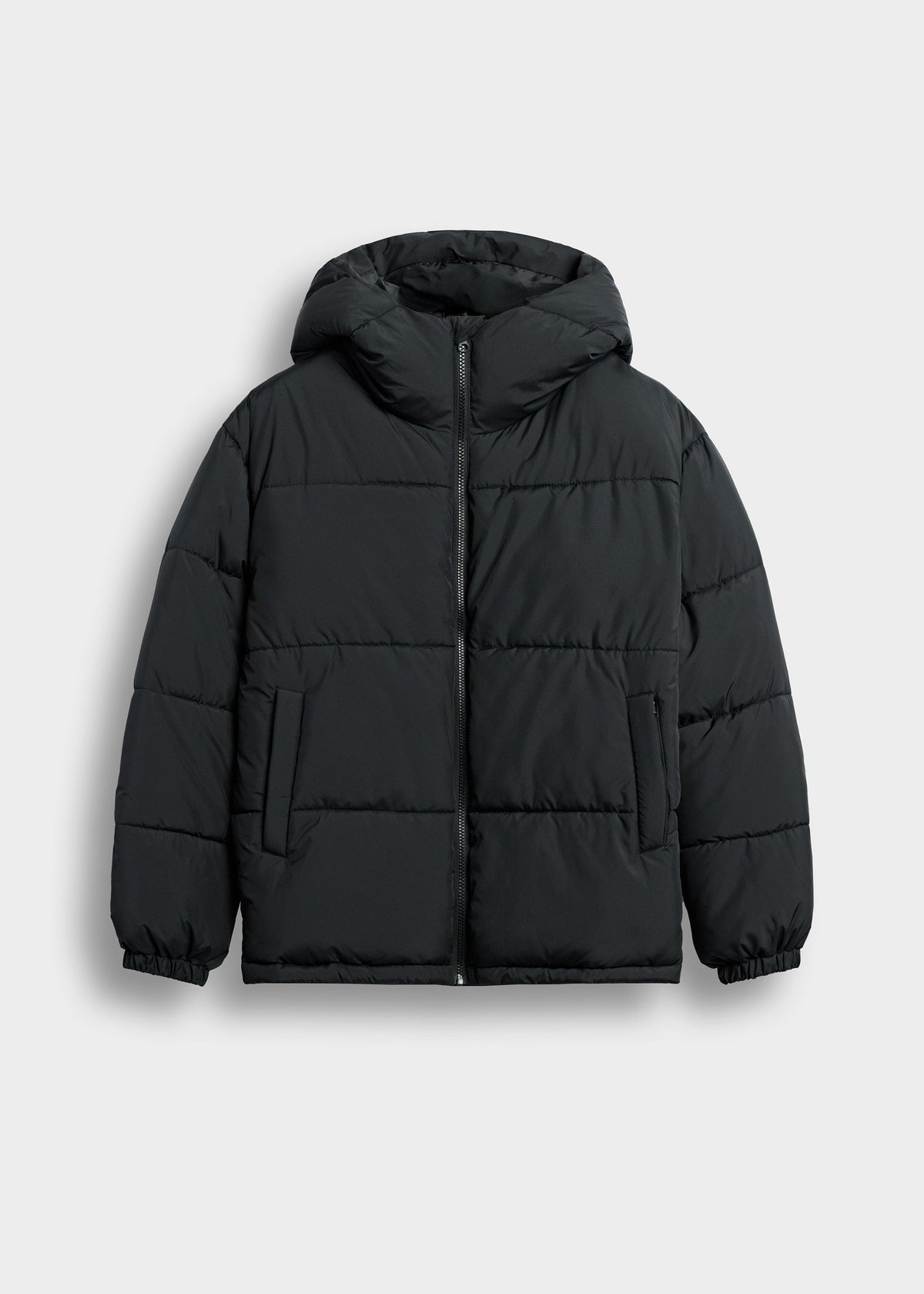Chaqueta Acolchada Básica Leo en negro, vista delantera
