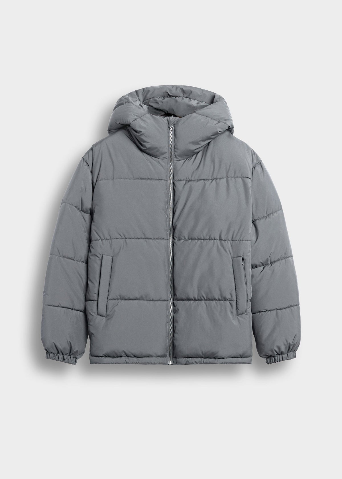 Chaqueta Acolchada Básica Leo en gris, vista delantera