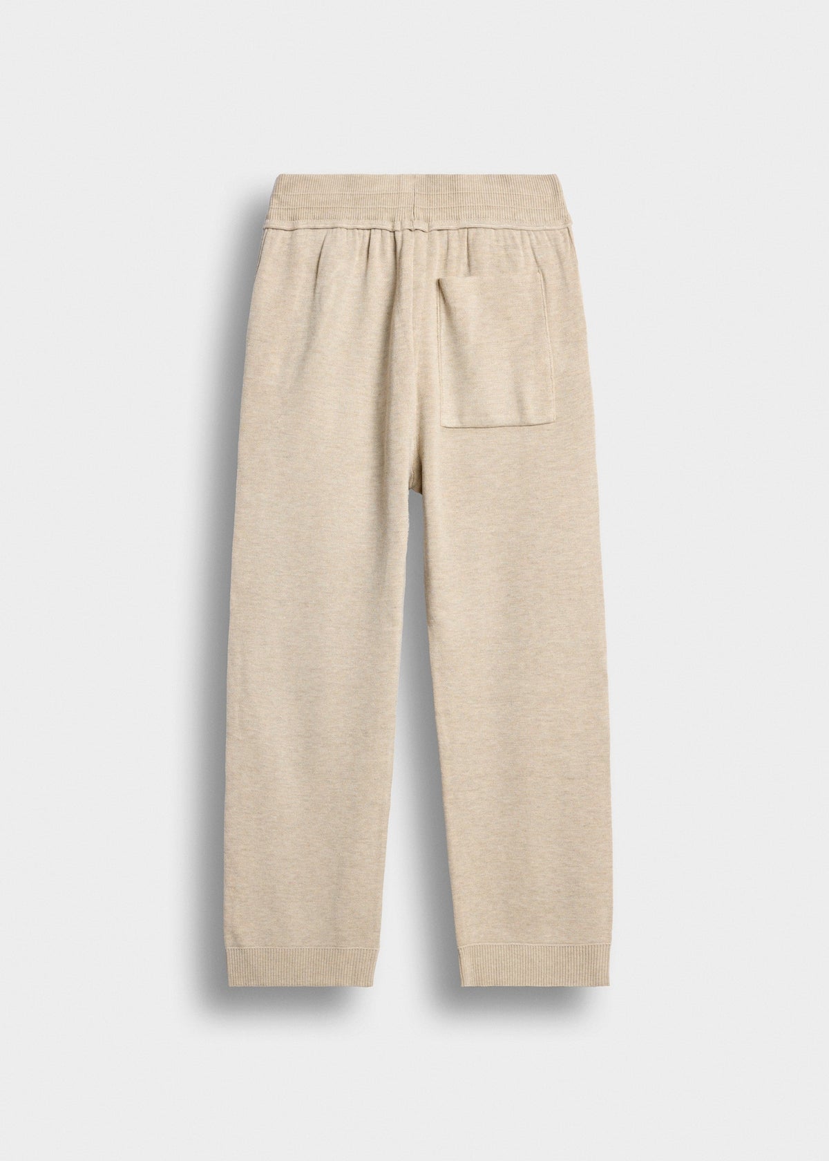 Pantalón de Punto Pierna Ancha Gonzalo en beige jaspeado, vista trasera