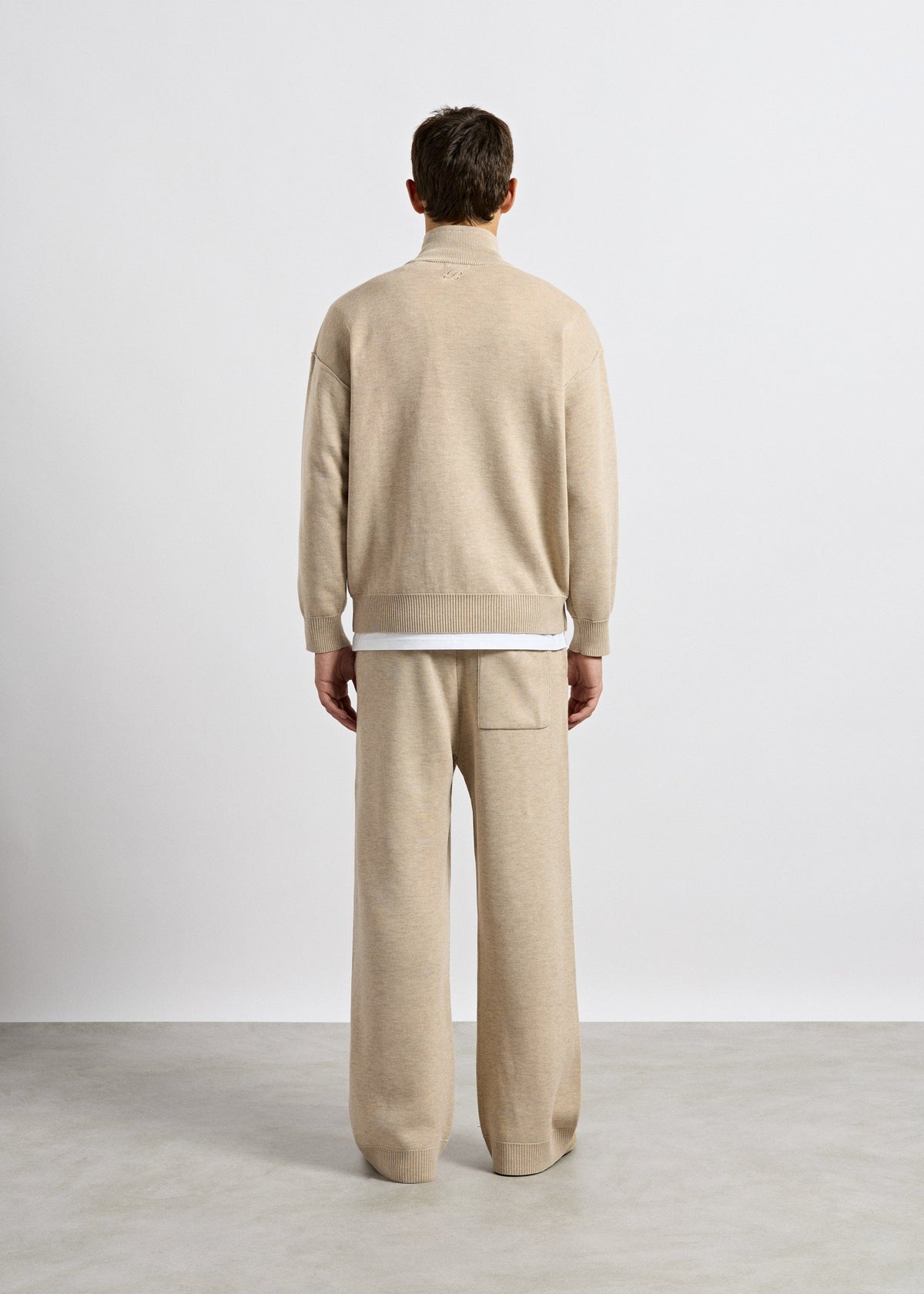 Pantalón de Punto Pierna Ancha Gonzalo en beige jaspeado, foto 5