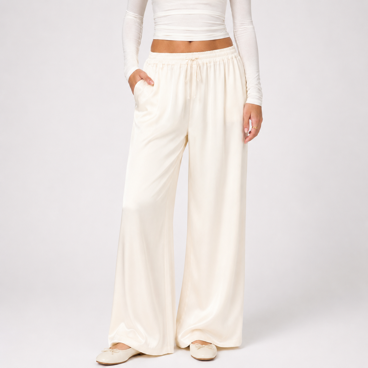 Aroa | Pantalón satinado ancho