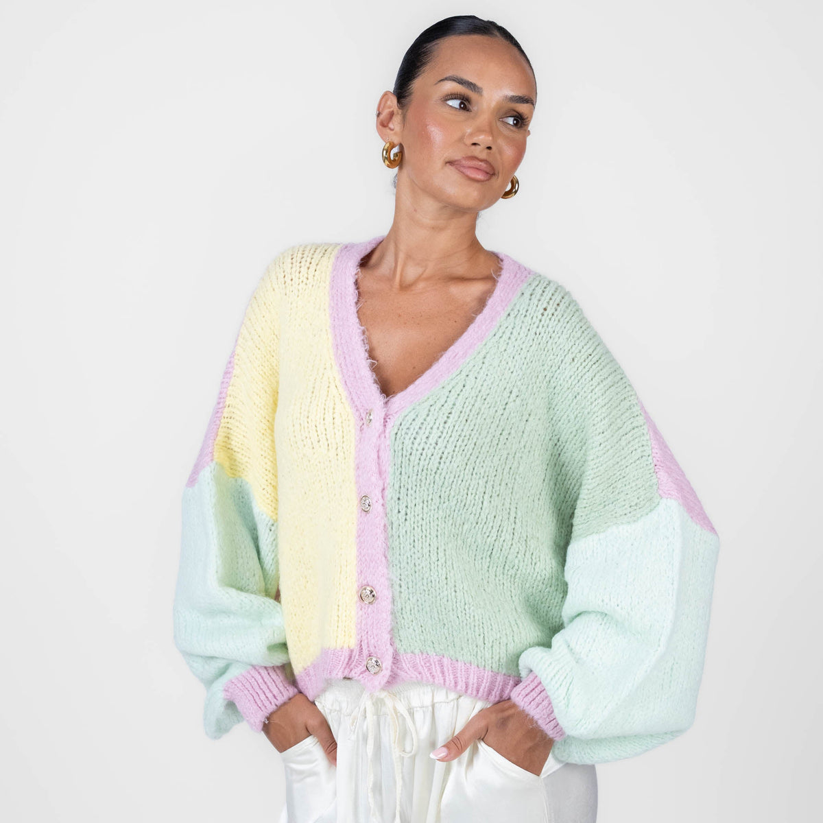 Malena | Cárdigan oversize pastel