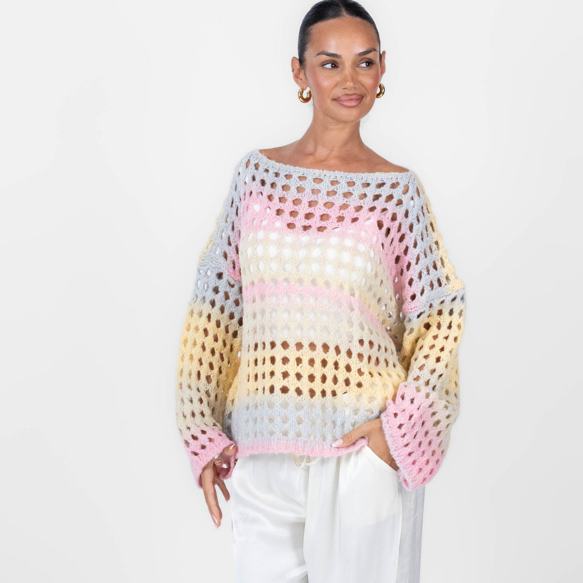 Celia | Jersey de punto calado degradado