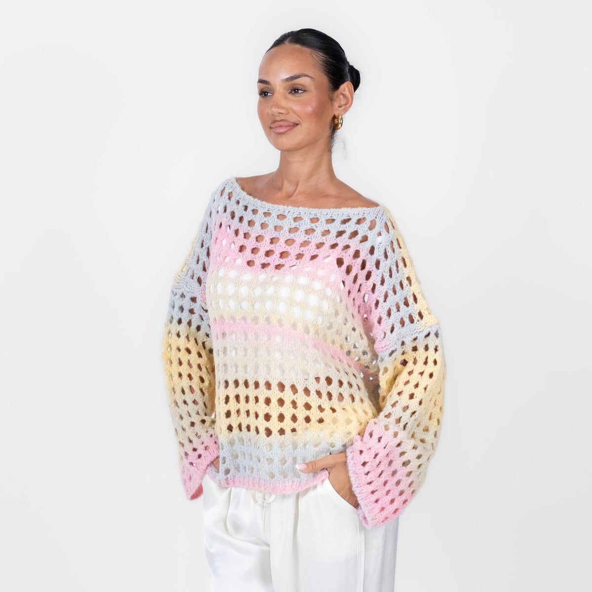 Celia | Jersey de punto calado degradado