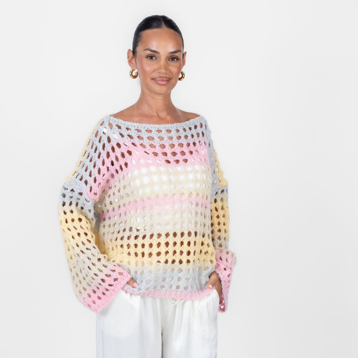 Celia | Jersey de punto calado degradado