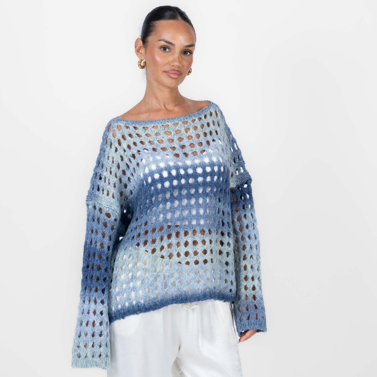Celia | Jersey de punto calado degradado