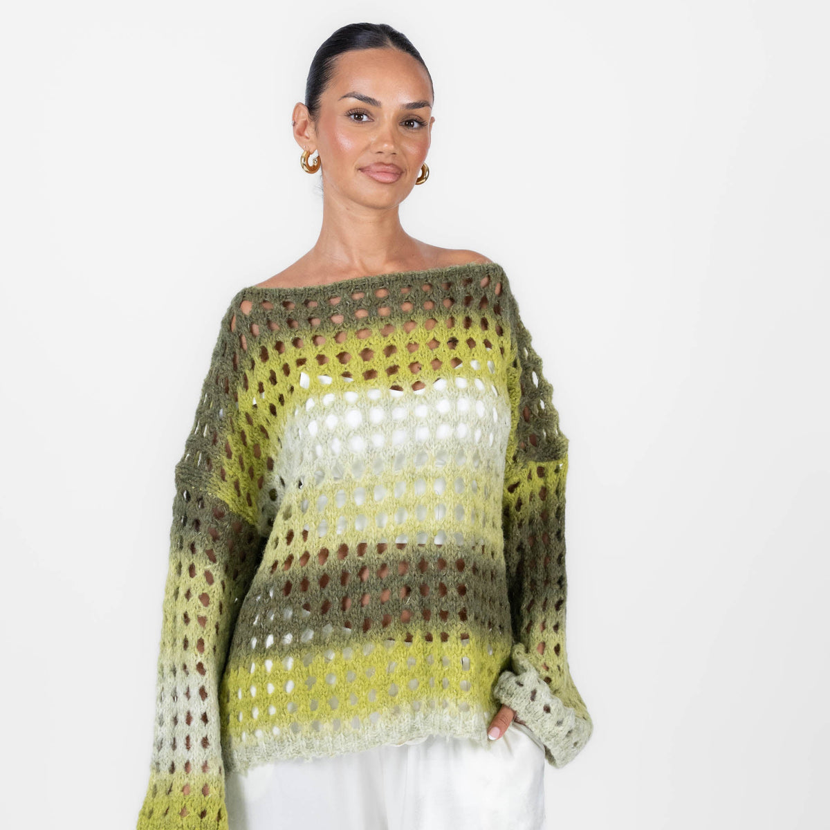 Celia | Jersey de punto calado degradado