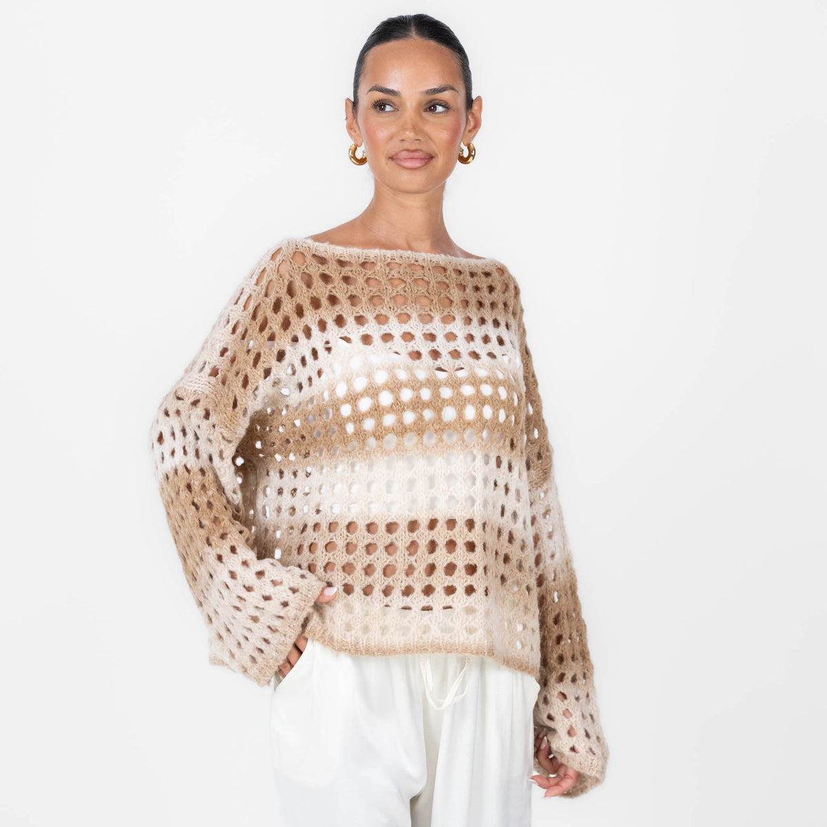 Celia | Jersey de punto calado degradado