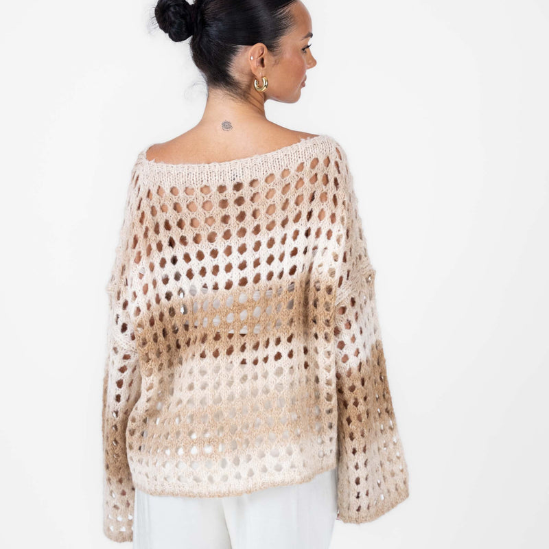 Celia | Jersey de punto calado degradado