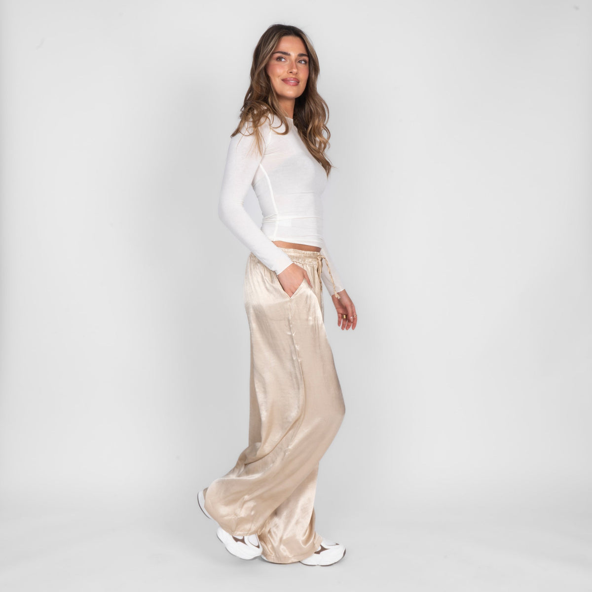 Aroa | Pantalón satinado ancho