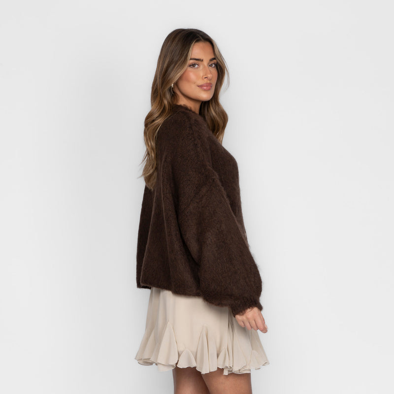 Ariadna | Cárdigan corto oversize con botones dorados
