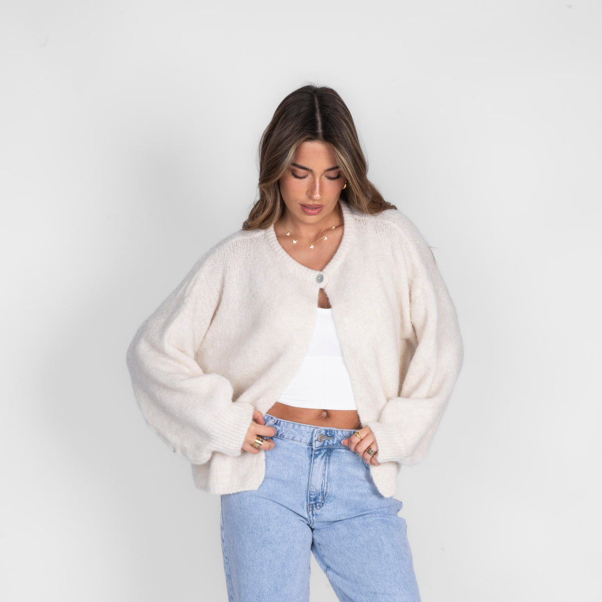 Leonor | Cárdigan minimalista de un botón