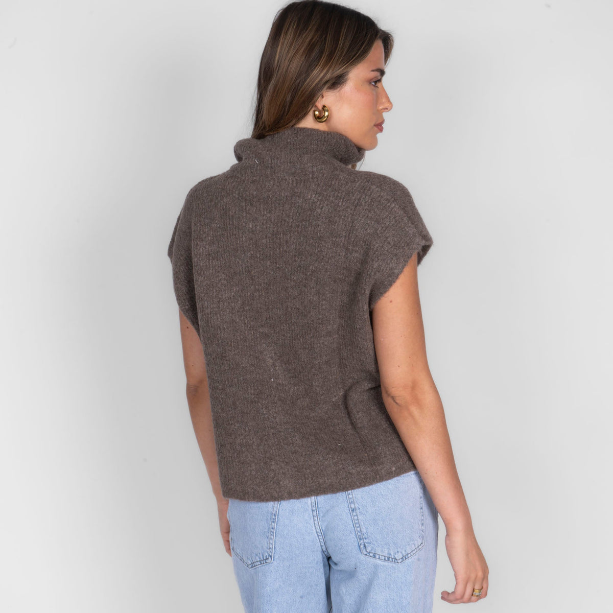 Diana | Chaleco de punto con cremallera y cuello alto