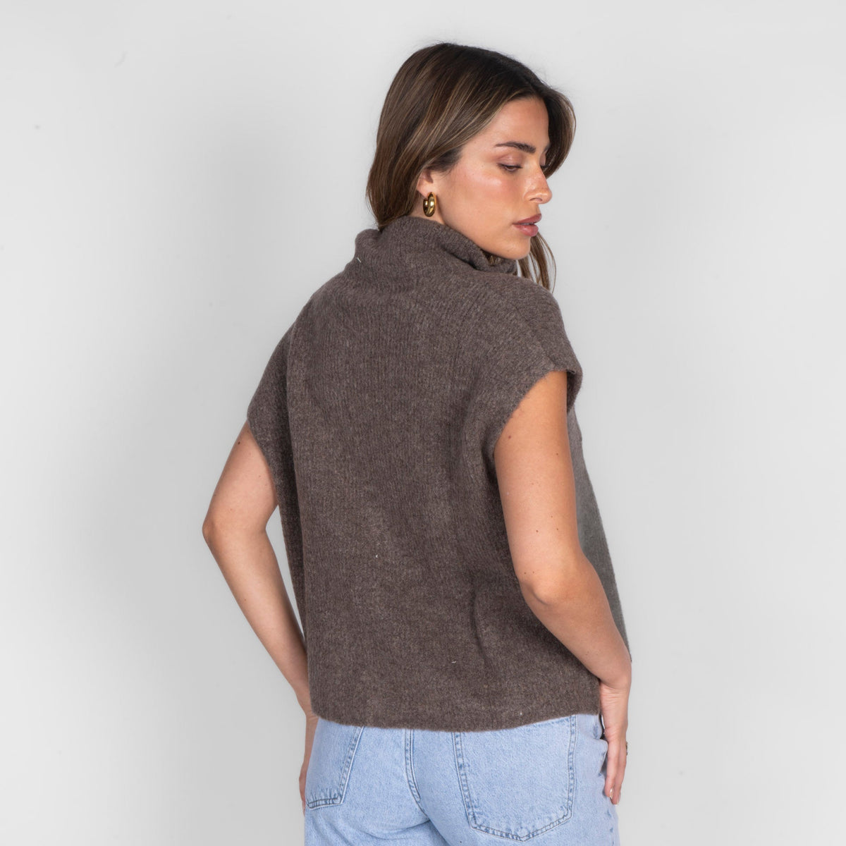 Diana | Chaleco de punto con cremallera y cuello alto