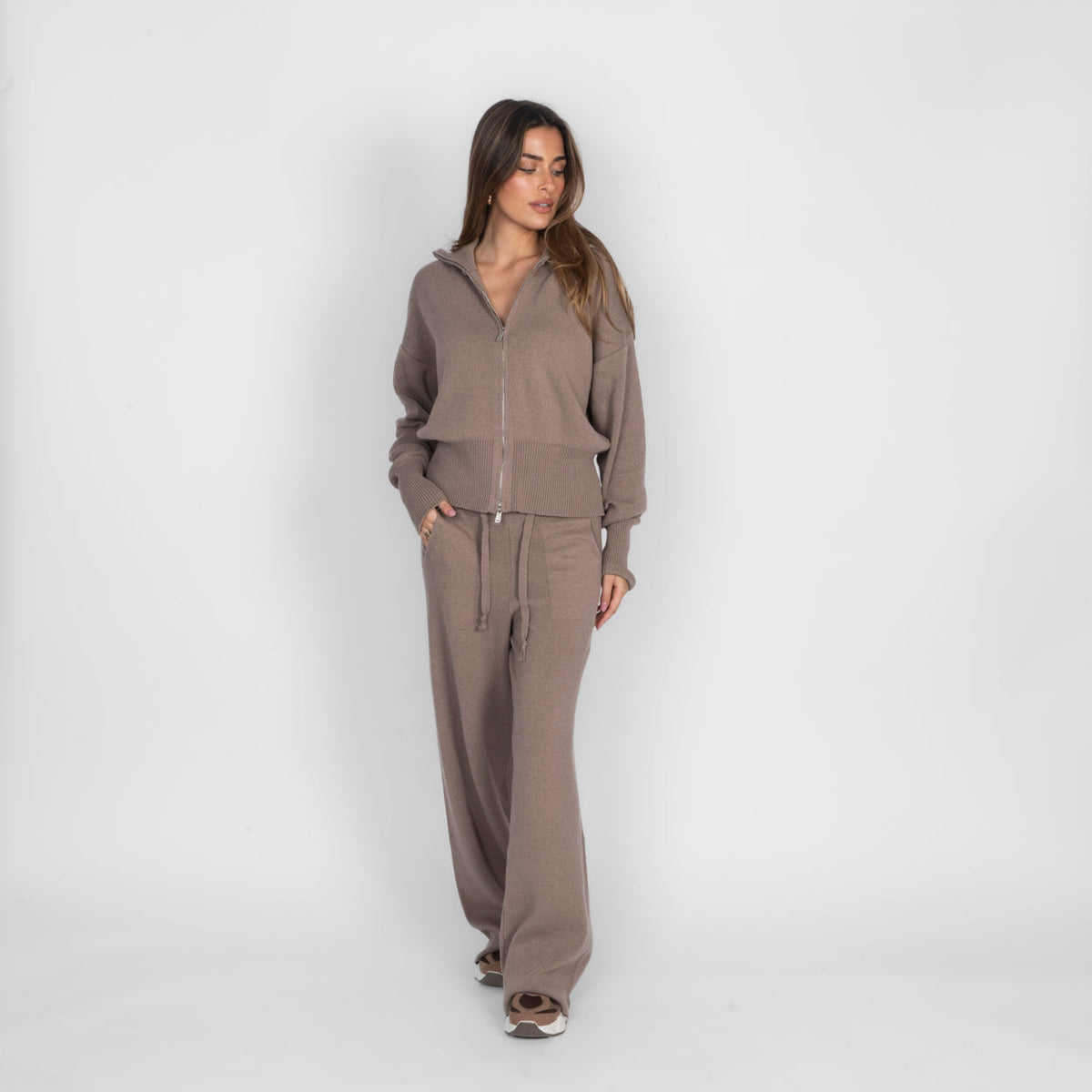 Ximena | Conjunto de cárdigan con cremallera y pantalón
