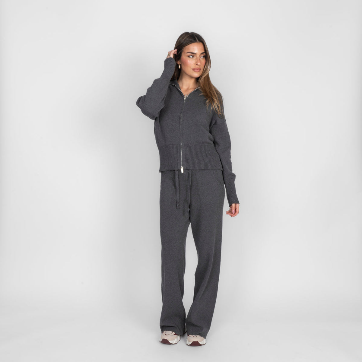 Ximena | Conjunto de cárdigan con cremallera y pantalón
