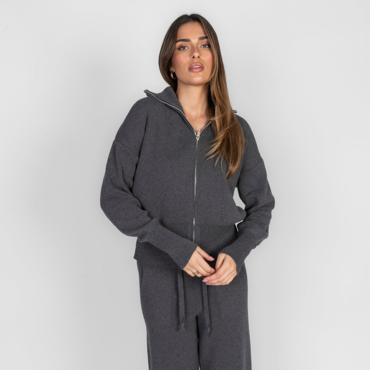 Ximena | Conjunto de cárdigan con cremallera y pantalón