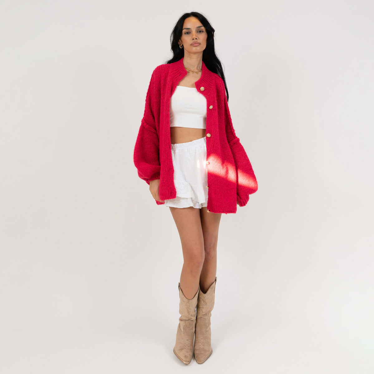 Erika | Cárdigan oversize con botones dorados