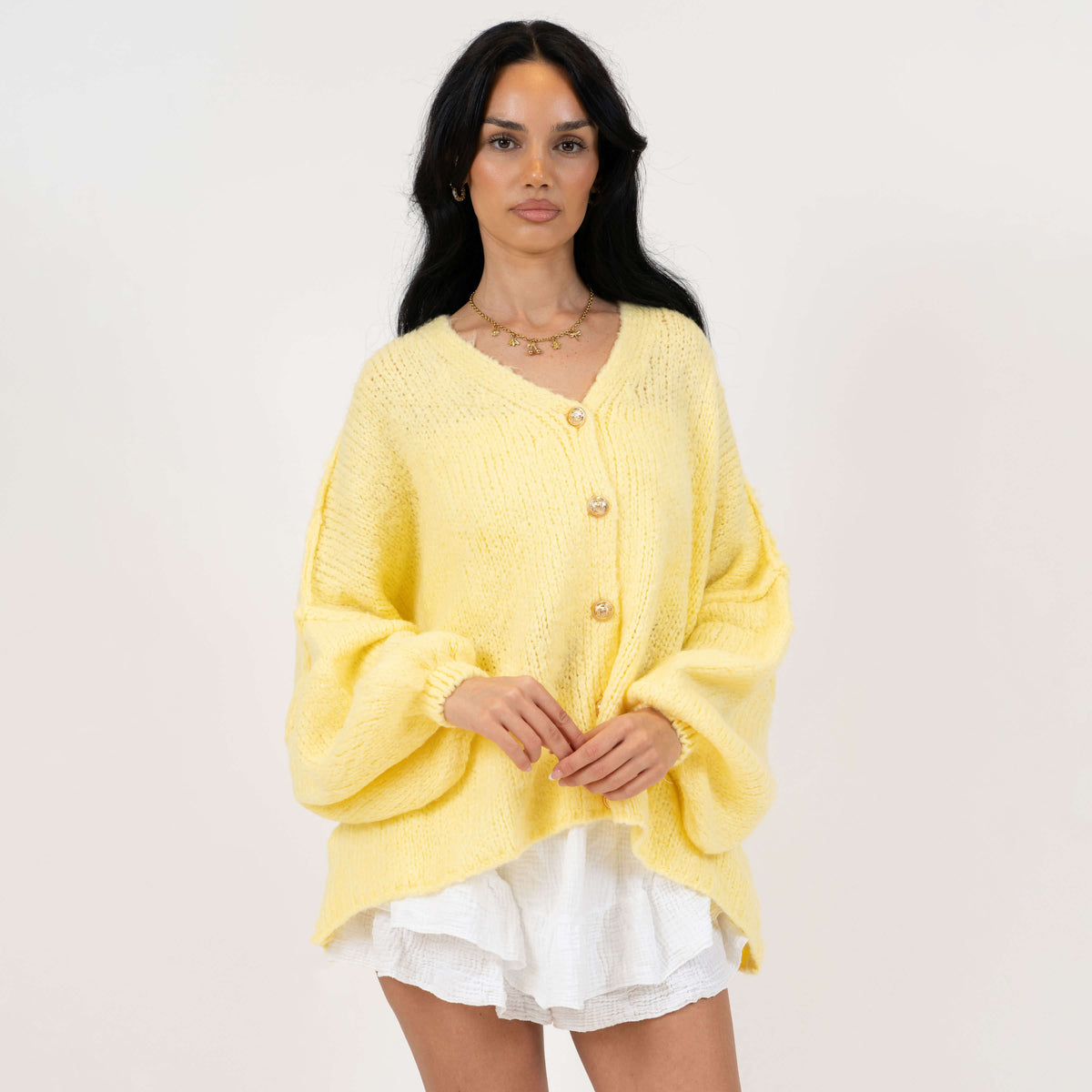 Tamara | Cárdigan oversize con escote en V y botones