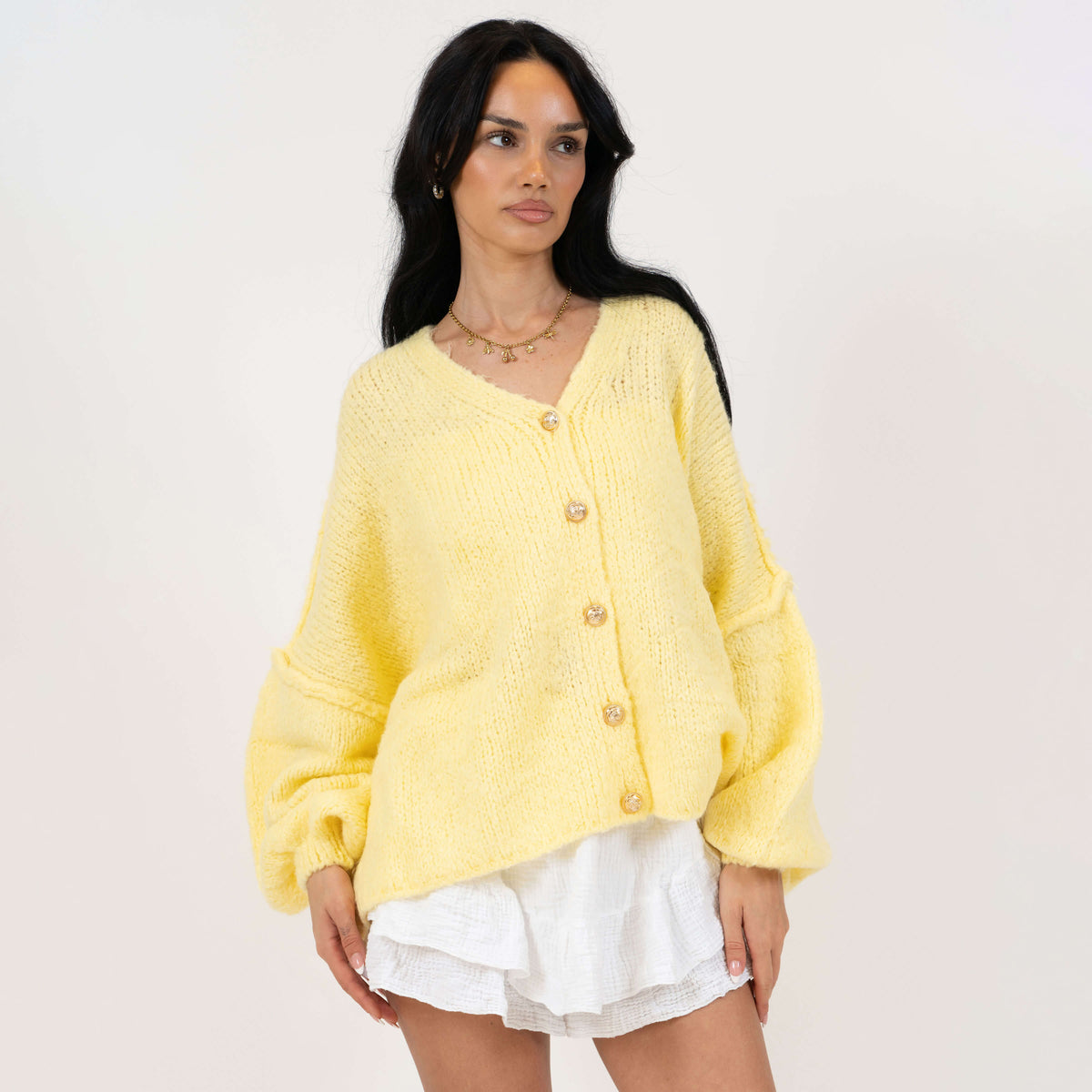 Tamara | Cárdigan oversize con escote en V y botones