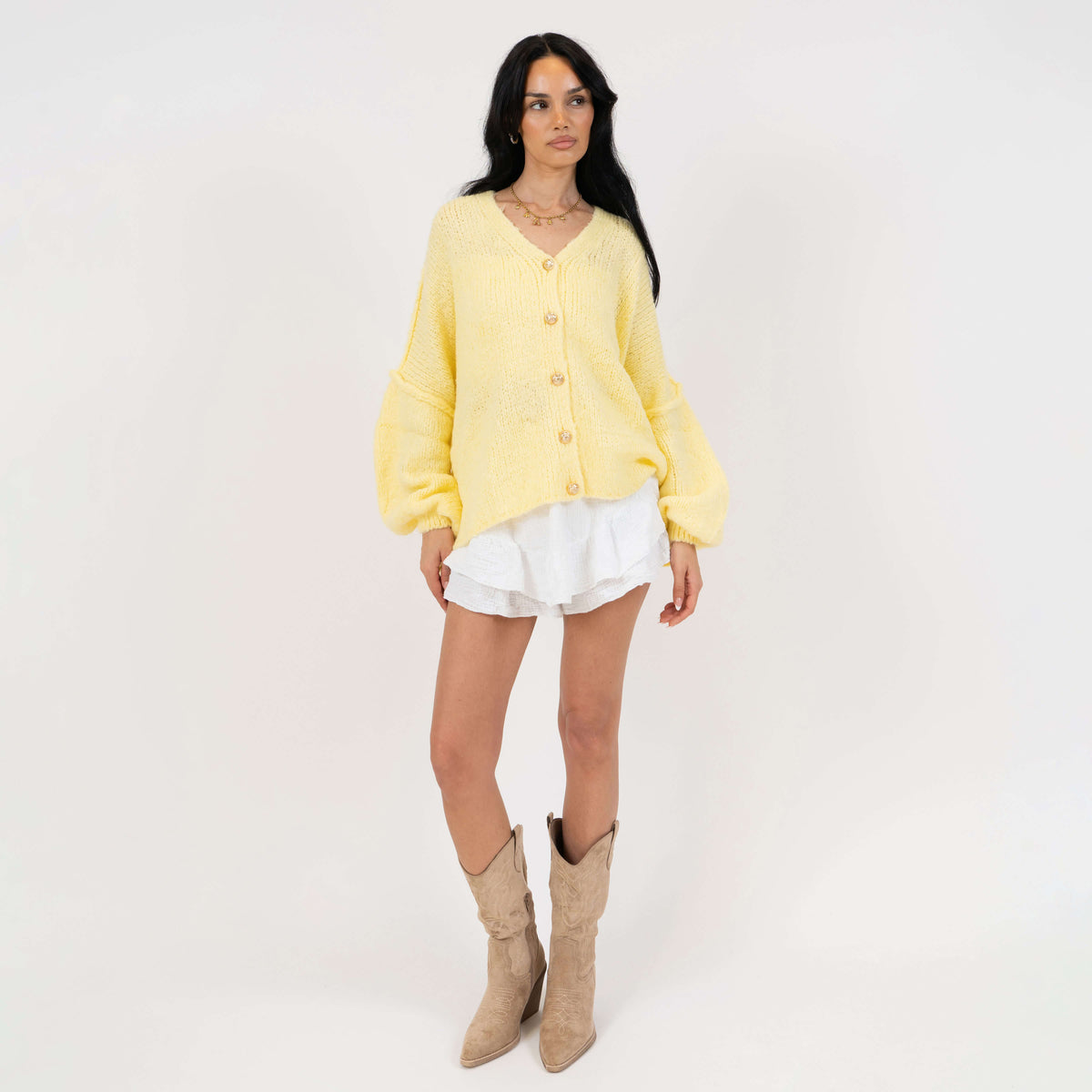 Tamara | Cárdigan oversize con escote en V y botones