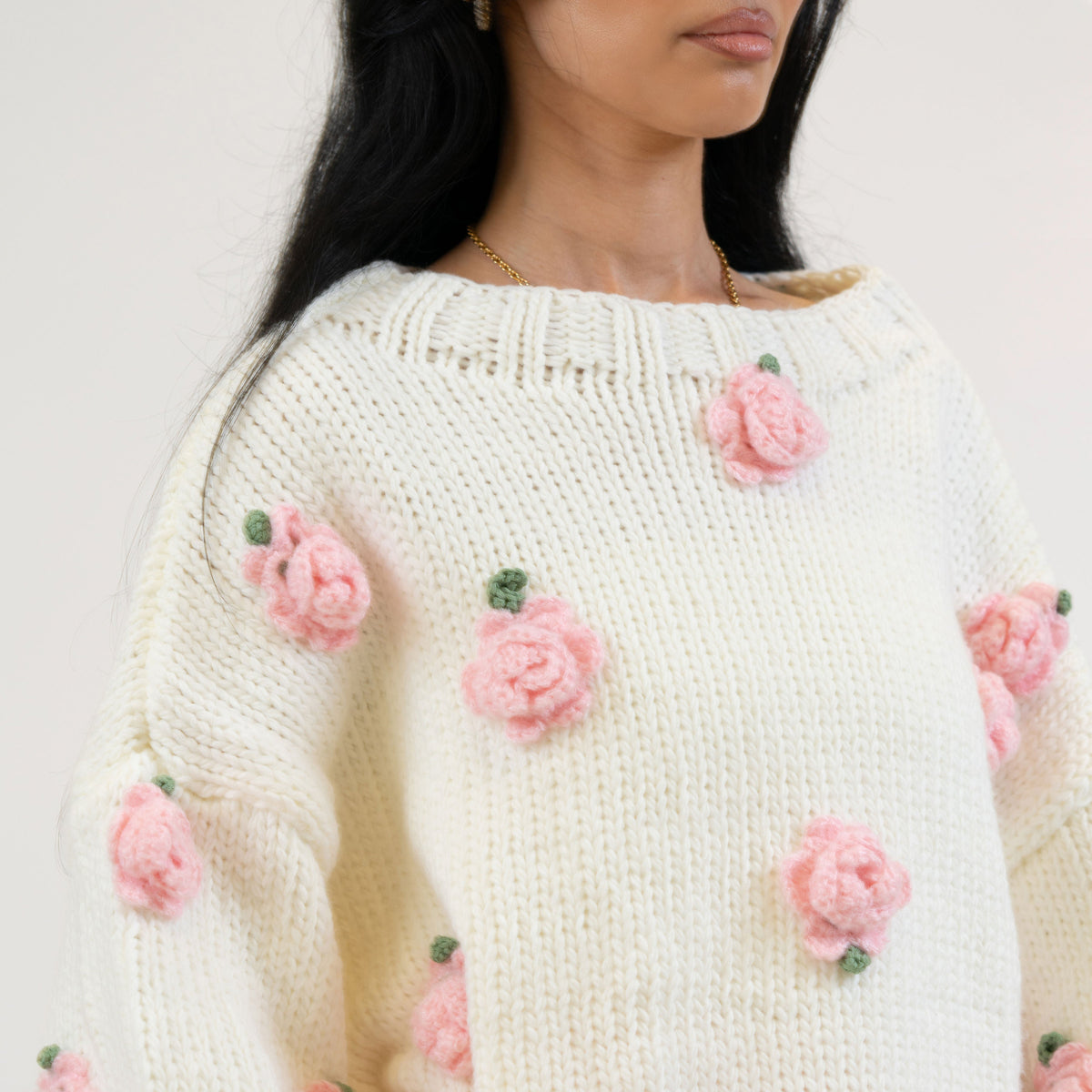 Camelia | Jersey con rosas en relieve