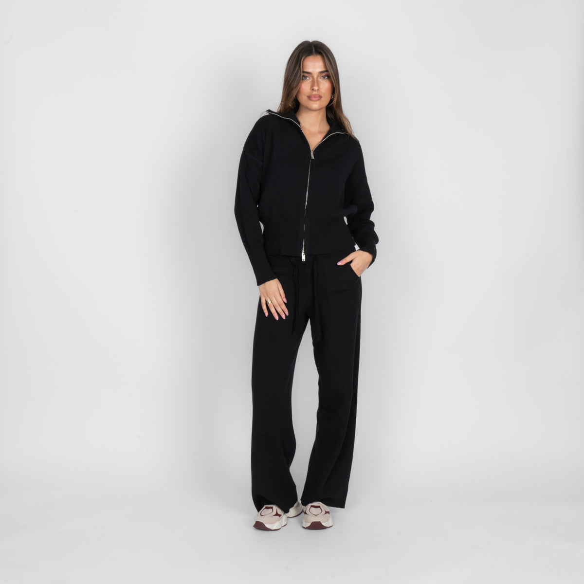 Ximena | Conjunto de cárdigan con cremallera y pantalón
