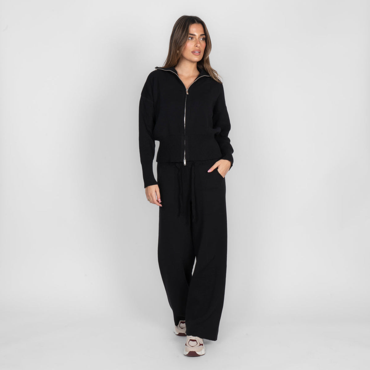 Ximena | Conjunto de cárdigan con cremallera y pantalón