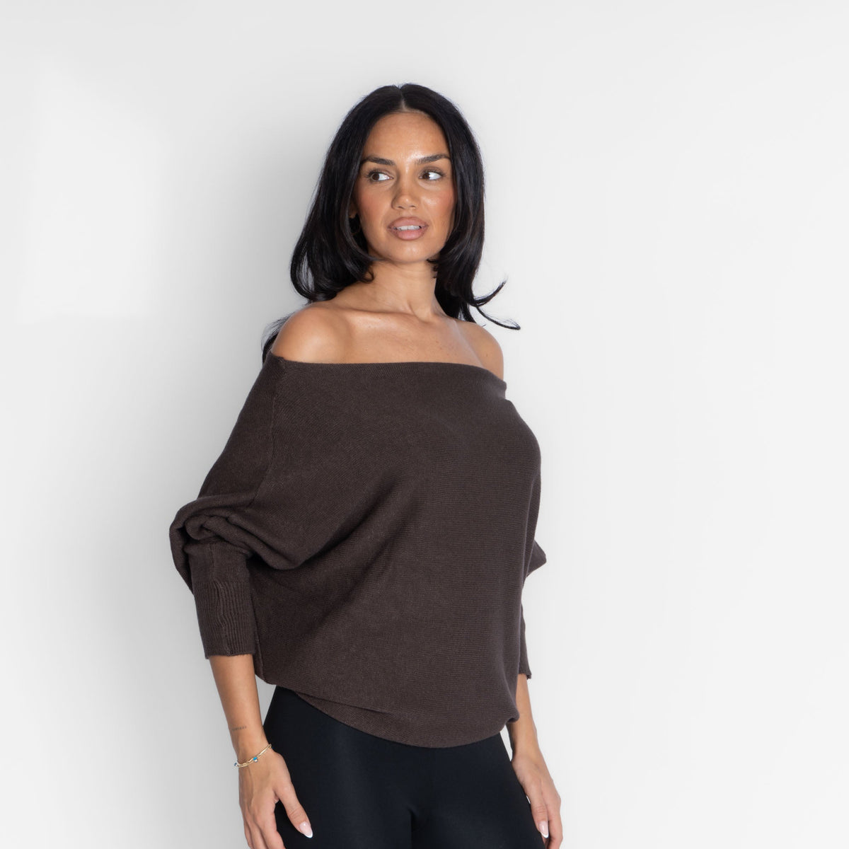 Leyre | Jersey de punto de hombros descubiertos