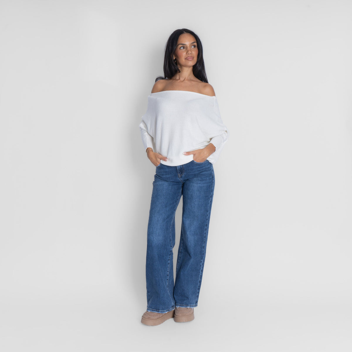 Leyre | Jersey de punto de hombros descubiertos