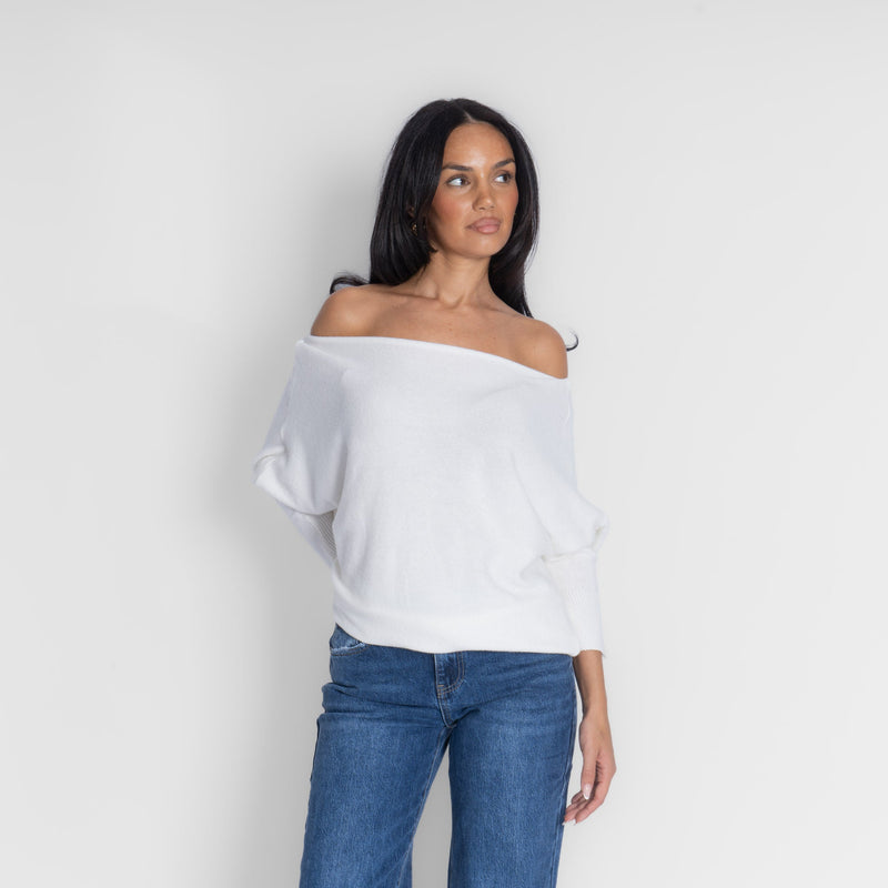 Leyre | Jersey de punto de hombros descubiertos