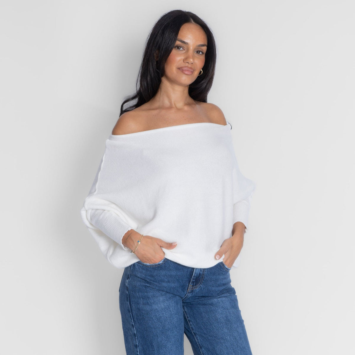 Leyre | Jersey de punto de hombros descubiertos