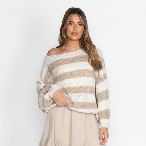 Amaia | Jersey de rayas con hombros descubiertos