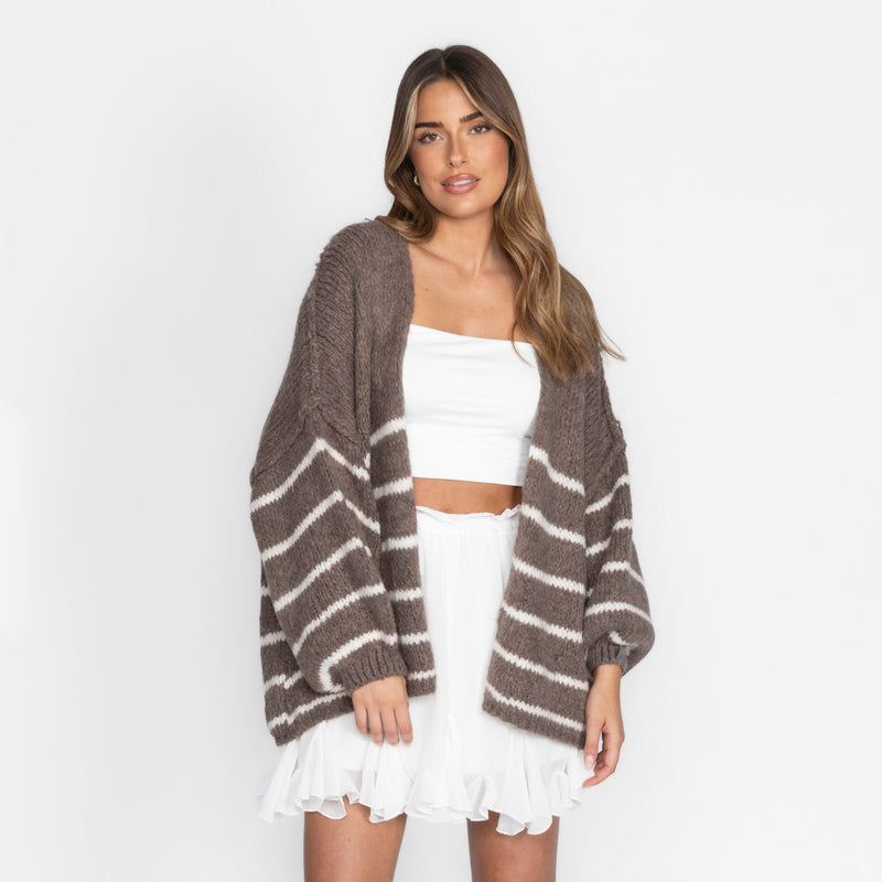 Soraya | Cárdigan oversize de rayas y mangas anchas