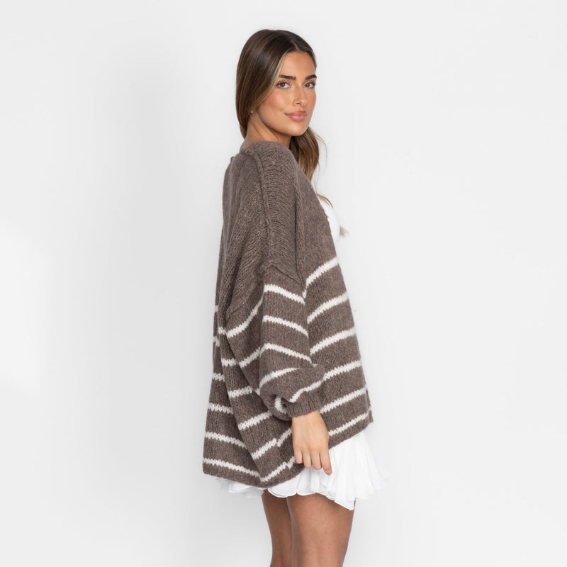 Soraya | Cárdigan oversize de rayas y mangas anchas