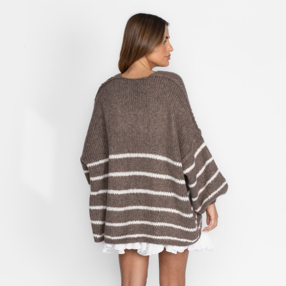 Soraya | Cárdigan oversize de rayas y mangas anchas