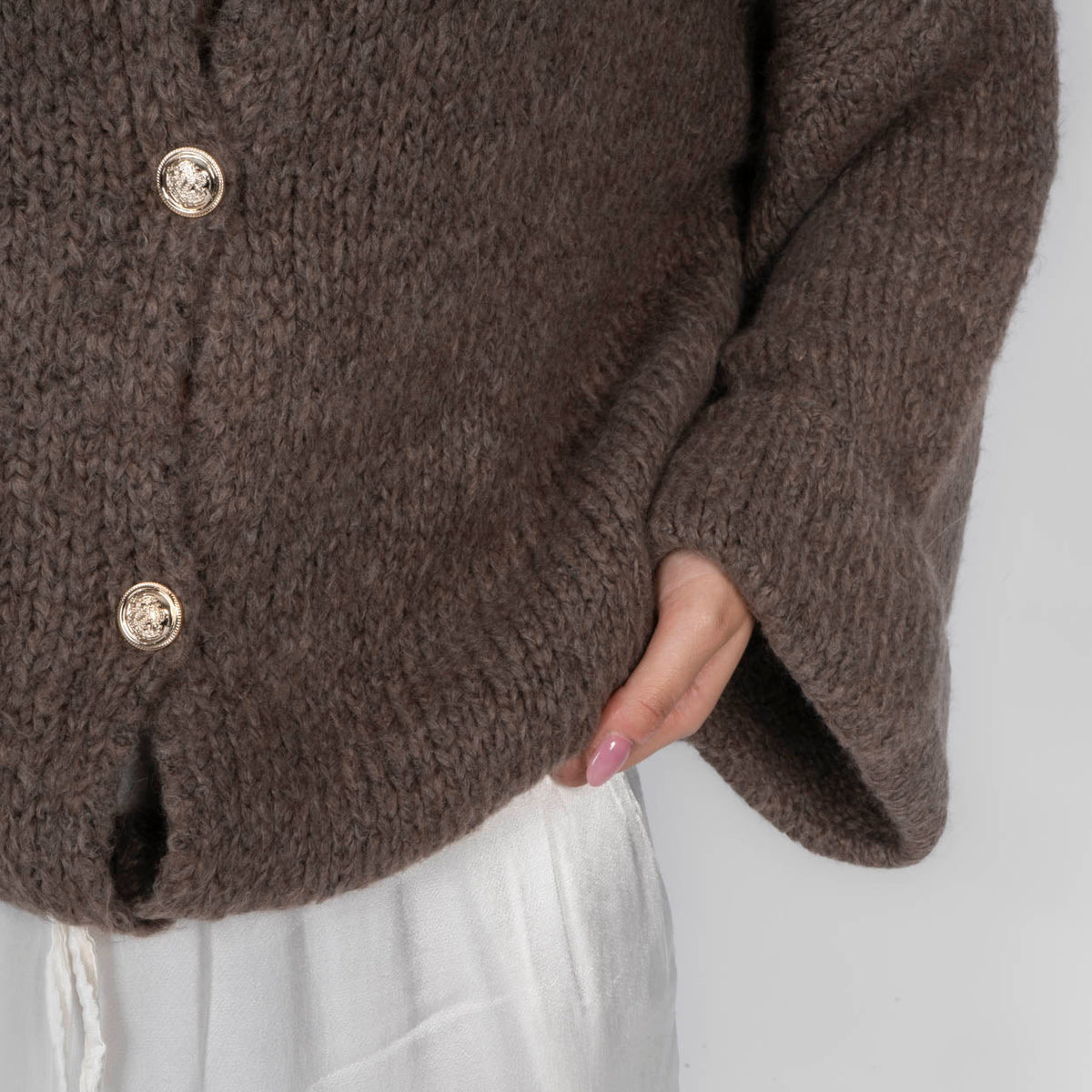 Natalia | Cárdigan oversize de mangas vueltas