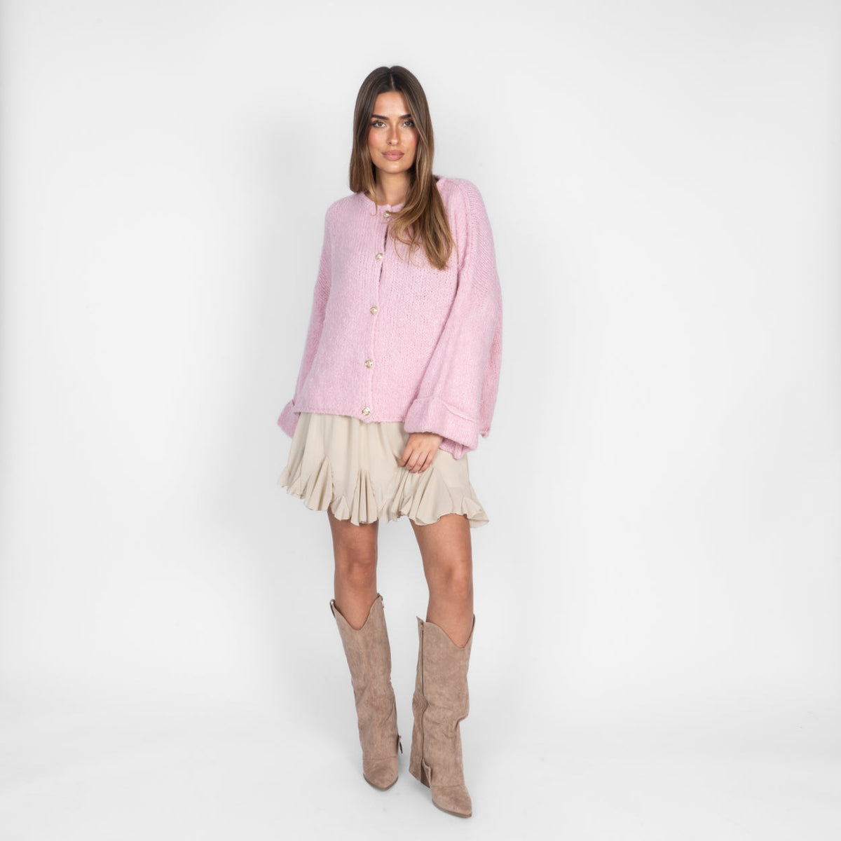Natalia | Cárdigan oversize de mangas vueltas