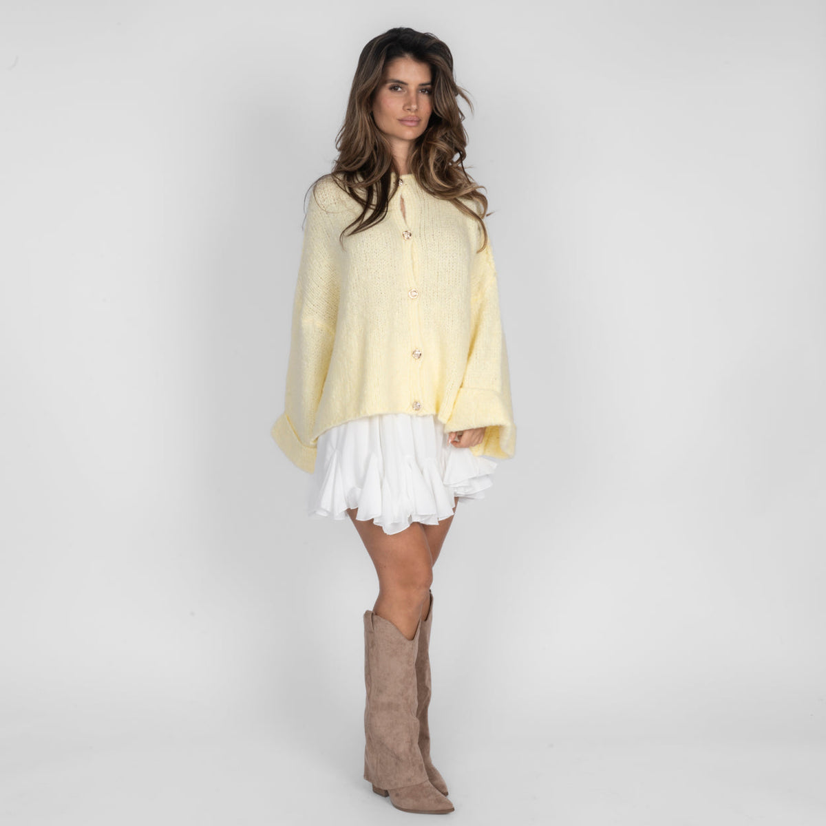 Natalia | Cárdigan oversize de mangas vueltas