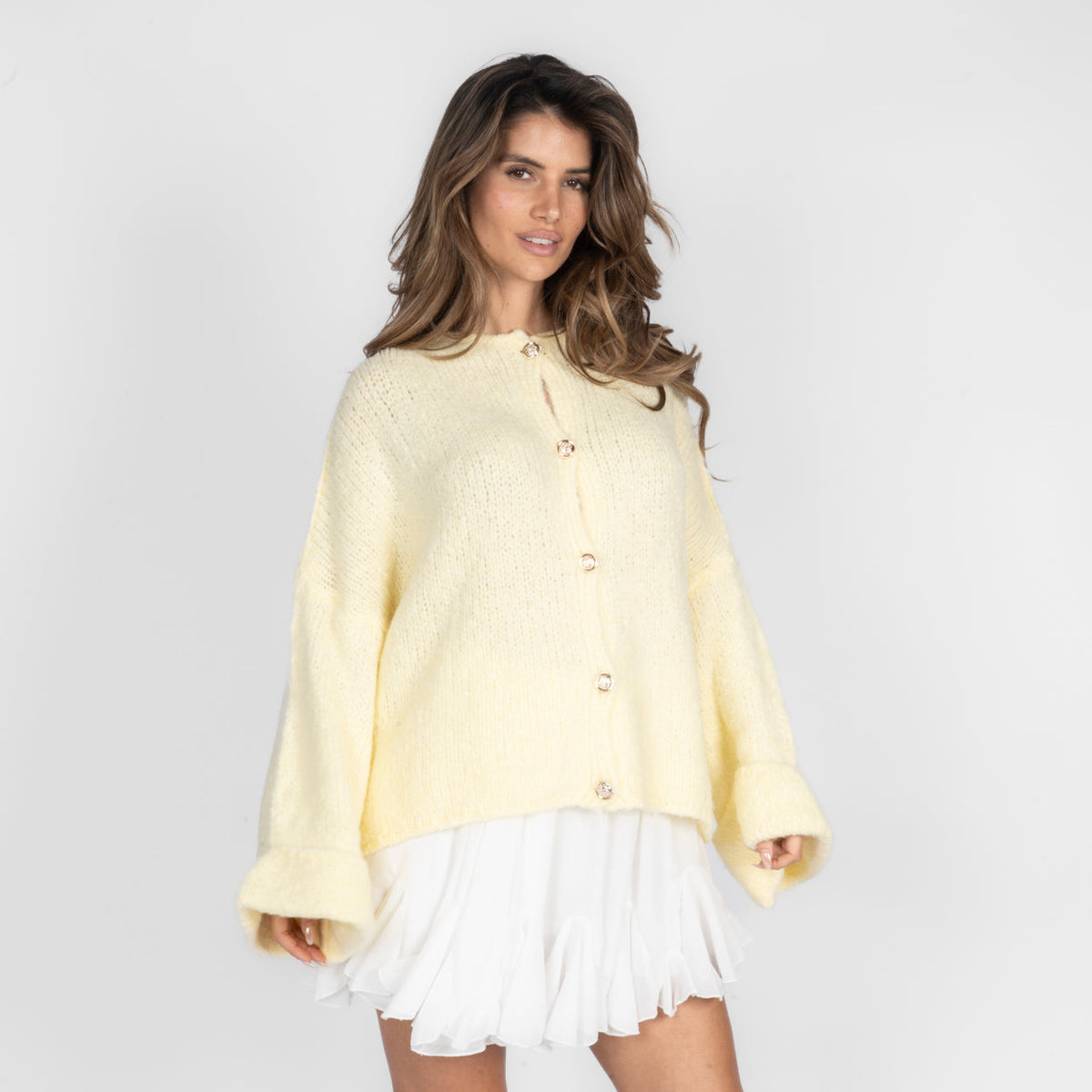 Natalia | Cárdigan oversize de mangas vueltas