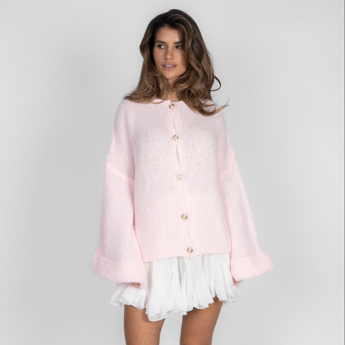 Natalia | Cárdigan oversize de mangas vueltas