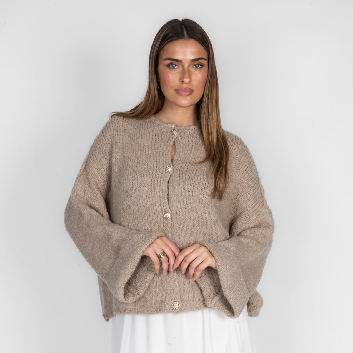 Natalia | Cárdigan oversize de mangas vueltas