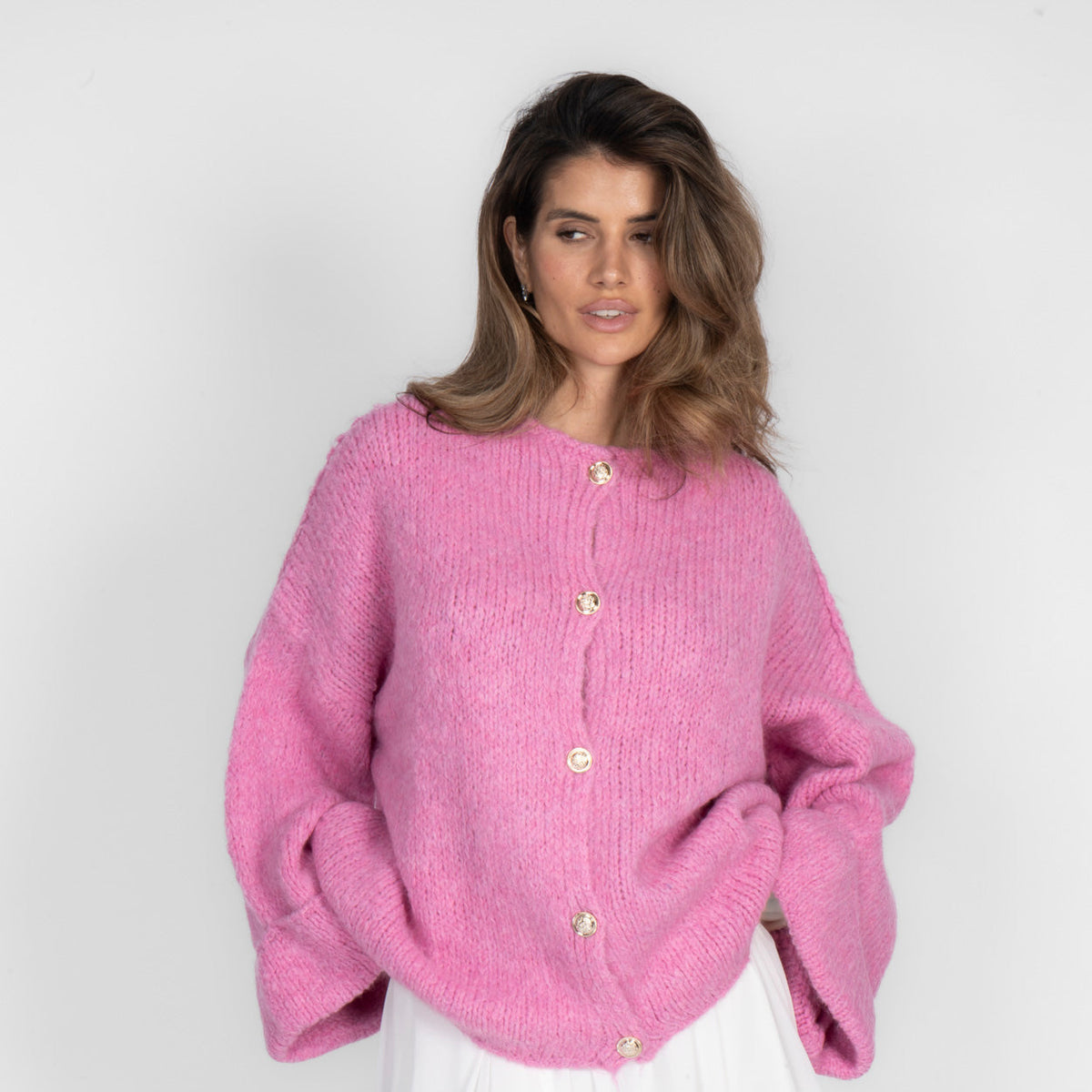 Natalia | Cárdigan oversize de mangas vueltas