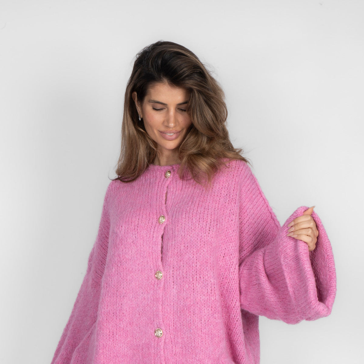 Natalia | Cárdigan oversize de mangas vueltas