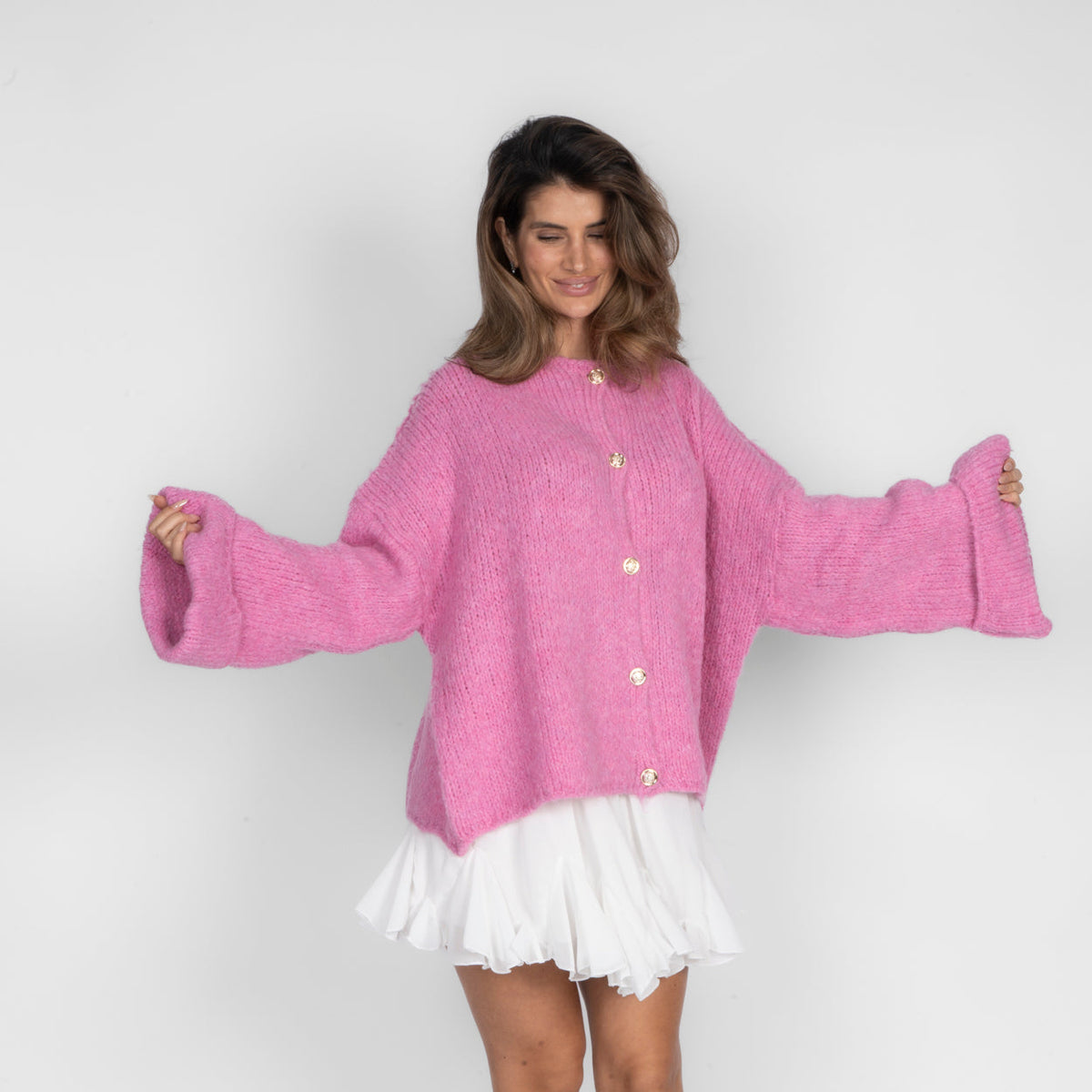 Natalia | Cárdigan oversize de mangas vueltas