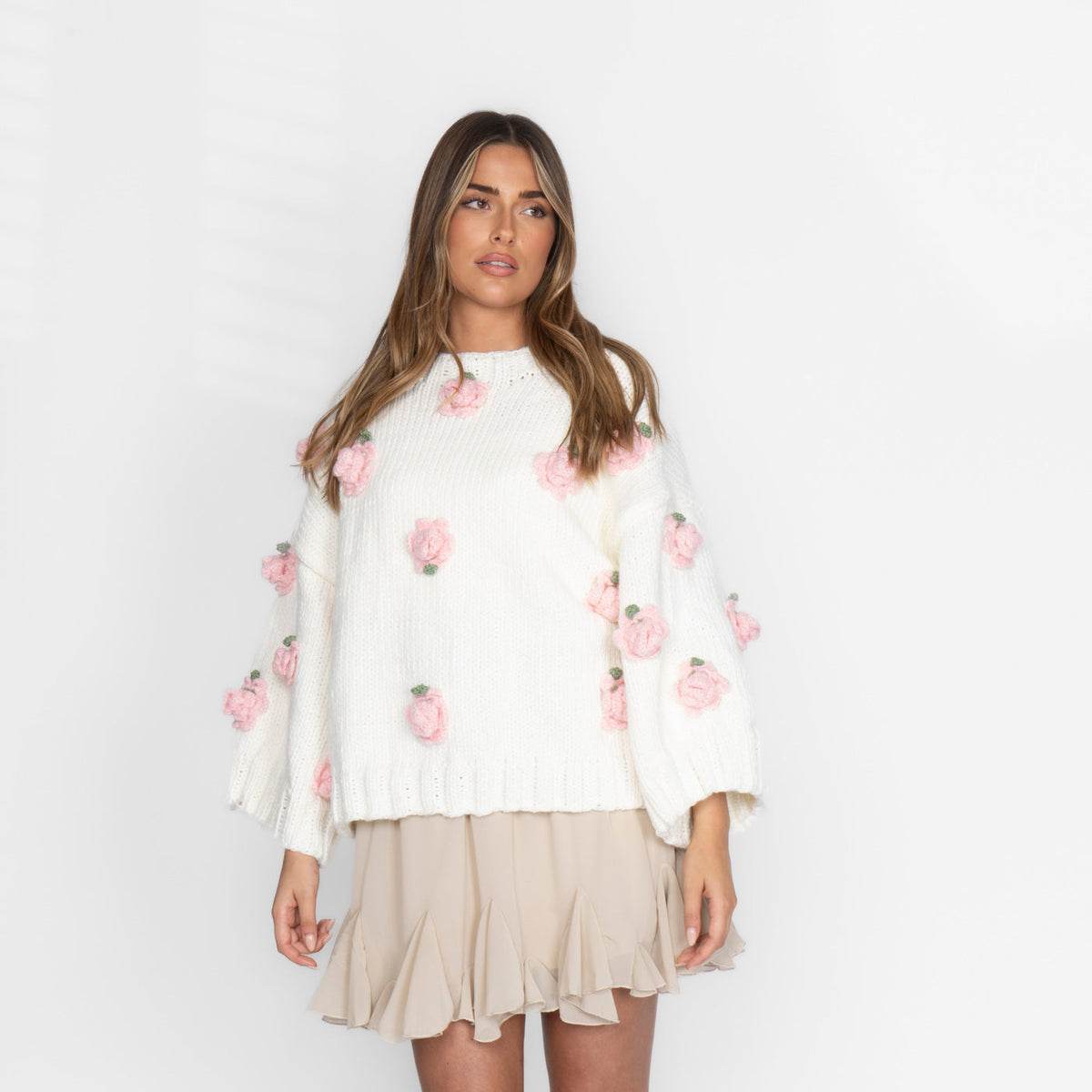 Camelia | Jersey con rosas en relieve