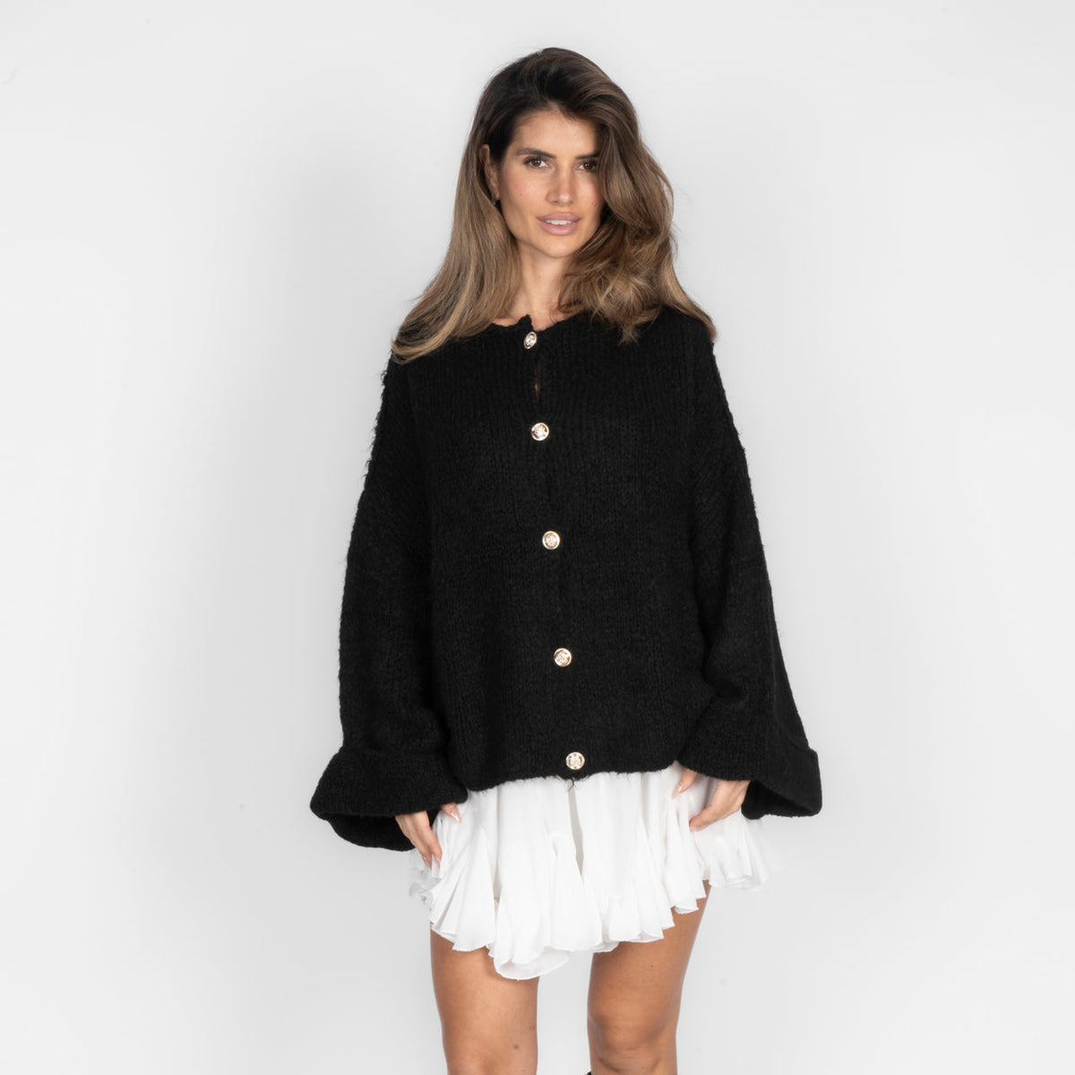 Natalia | Cárdigan oversize de mangas vueltas