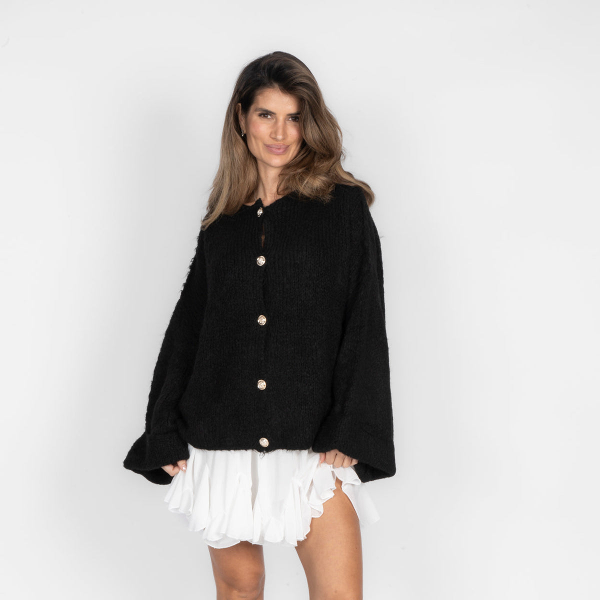 Natalia | Cárdigan oversize de mangas vueltas